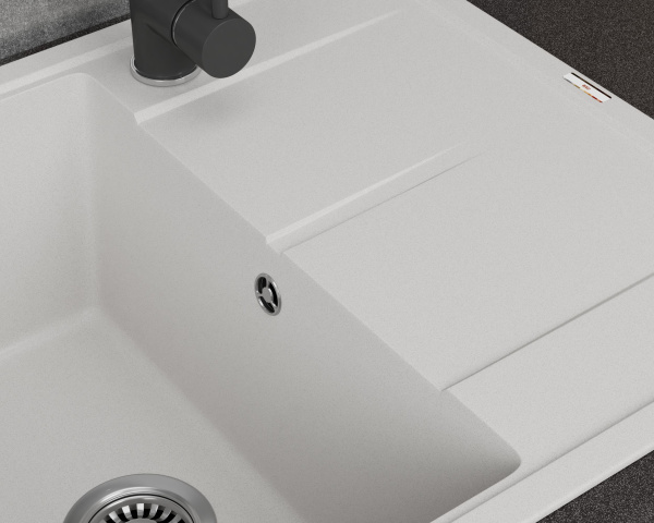 Мойка для кухни врезная кварцевая в комплекте с сифоном BAU Stil Jasmine 65х51, жасмин