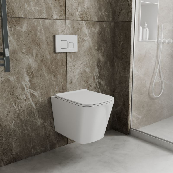 Комплект BAU 6 в 1: инсталляция BAU PRO, унитаз подвесной безободковый Bau Stil PRO, сиденье быстросъемное микролифт, клавиша BAU Soul, белая