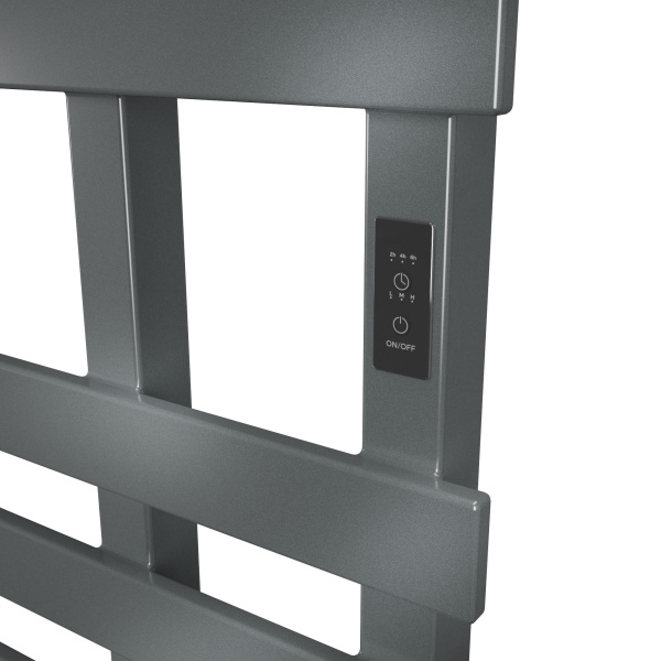 Полотенцесушитель дизайнерский электрический, профильный BAU Blizzard Gun Grey 50х100, 9 планок, темно-серый металлик