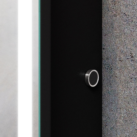 Зеркало-шкаф Bau Elite 100х80 Black Edition Soft touch, LED, сенсор, розетка, черный, оборачиваемый