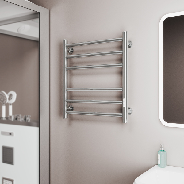 Полотенцесушитель электрический Маргроид BAU В10 50х60, П6 (3+3) с таймером справа, скрытый монтаж