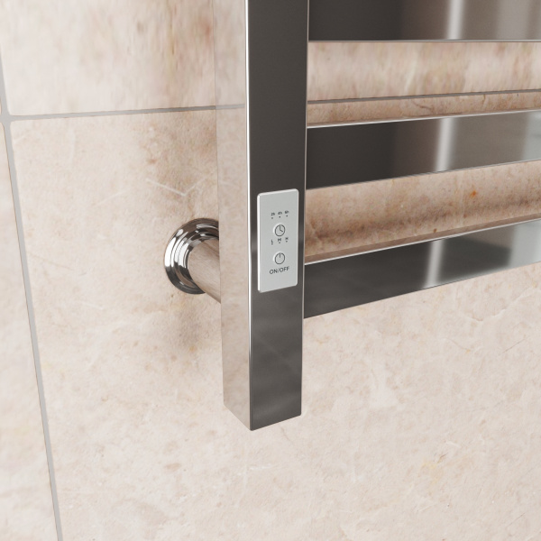 Полотенцесушитель электрический профильный Маргроид BAU В81/10 50х60, 2 вставки 3х3 размер 30*10 с таймером слева