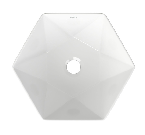 Раковина накладная на столешницу BAU Crystal 40х40, белая + выпуск клик-клак, черный