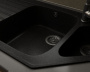 Мойка для кухни угловая BAU Triangle Black stone 97х50, выпуск с сифоном в комплекте, черный камень