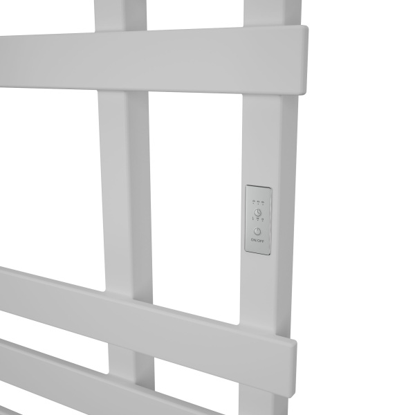 Полотенцесушитель дизайнерский электрический, профильный BAU Blizzard 50х70, 6 планок, белый полуматовый