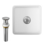Раковина накладная на столешницу BAU Mini квадратная 24х24 белая,  выпуск клик клак, хром
