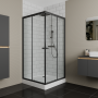 Душевой уголок BAU Stil Hit Black с поддоном 90x90х195, прозрачное закаленное стекло, черный профиль