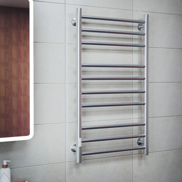 Полотенцесушитель электрический Маргроид BAU В10 100х50, П10 (3+4+3) с таймером слева, нерж. сталь, хром