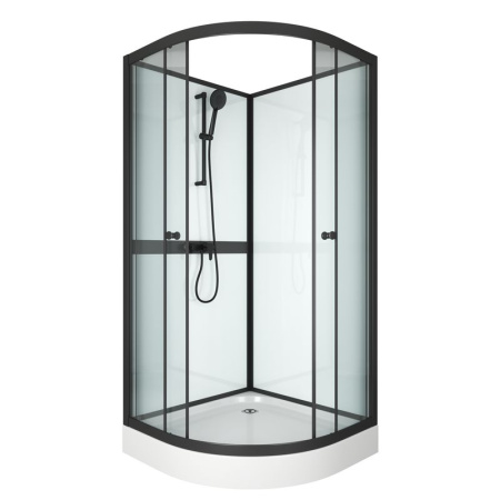 Душевая кабина BAU Nimb Black Rand 90x90х215, прозрачное закаленное стекло, черный профиль