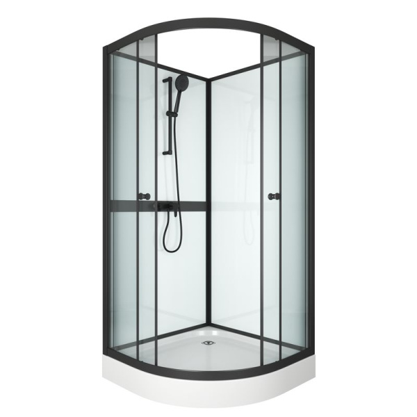 Душевая кабина BAU Nimb Black Rand 90x90х215, прозрачное закаленное стекло, черный профиль