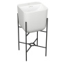 Раковина напольная с металлическими ножками BAU Soul белая + выпуск клик-клак, черный