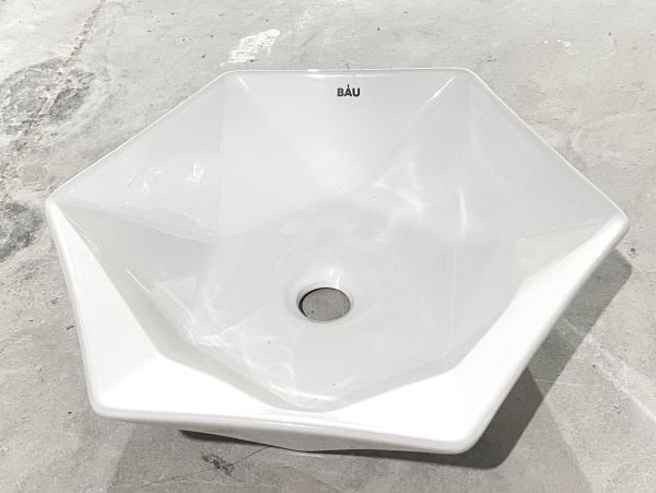 Раковина накладная на столешницу BAU Crystal 40х40, белая + выпуск клик-клак, хром