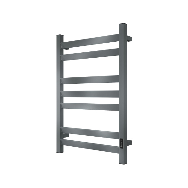 Полотенцесушитель электрический профильный BAU Hotel Veer Gun Grey 50х80, 7 планок, универсальный, темно-серый металлик