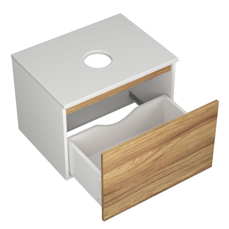 Комплект для ванной, 3 предмета (Тумба подвесная Bau Blackwood 60 + Раковина BAU 51х41, с отв. под см-ль, Смеситель Hotel Still, нерж. сталь)