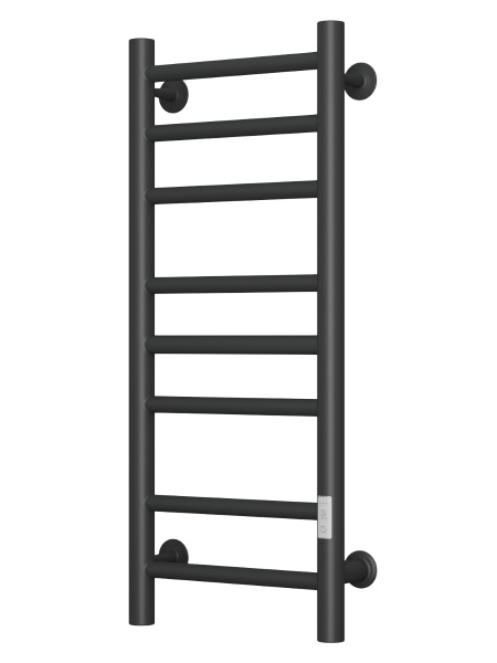 Полотенцесушитель электрический лесенка Маргроид BAU В10 30х80, П8 (3+3+2) с таймером справа, черный матовый RAL 9005