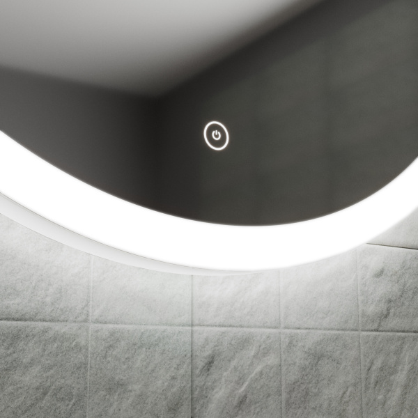 Зеркало Bau Kaps 55, овальное, LED подсветка, сенсор, пластиковый защитный корпус