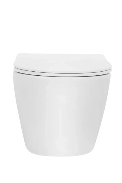 Унитаз подвесной безободковый вихревой Bau Dream Hurricane 49,5x36, быстросъемное тонкое сиденье дюропласт микролифт