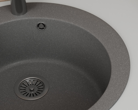 Мойка для кухни BAU Dream Gray stone D 50, выпуск с сифоном в комплекте, серый камень