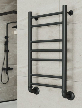 Полотенцесушитель водяной Маргроид BAU В10 50х80, П7 (2+3+2) нижнее подключение 50, черный матовый RAL 9005