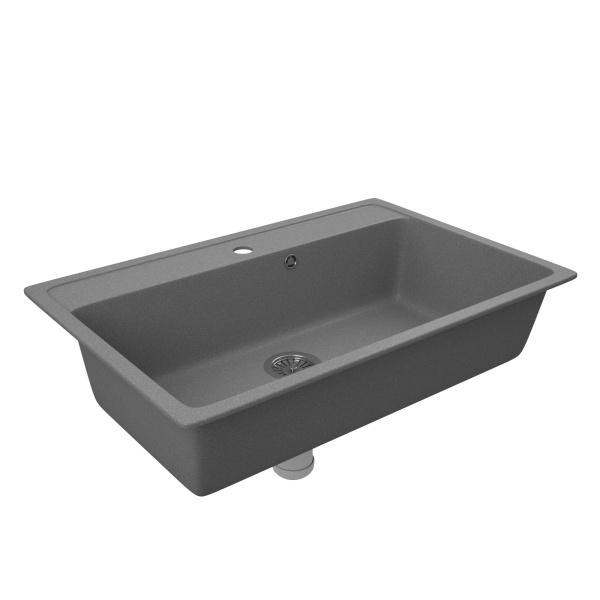 Мойка для кухни BAU Stil Gray stone 76х51, выпуск с сифоном в комплекте, серый камень