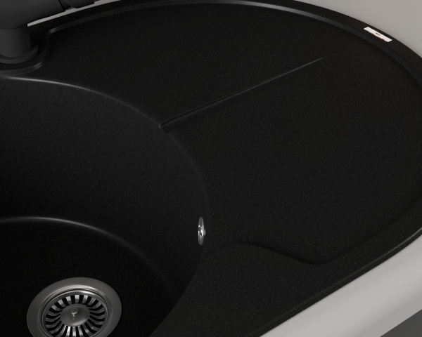 Мойка для кухни врезная кварцевая в комплекте с сифоном BAU Dream Anthracite 78х51, антрацит