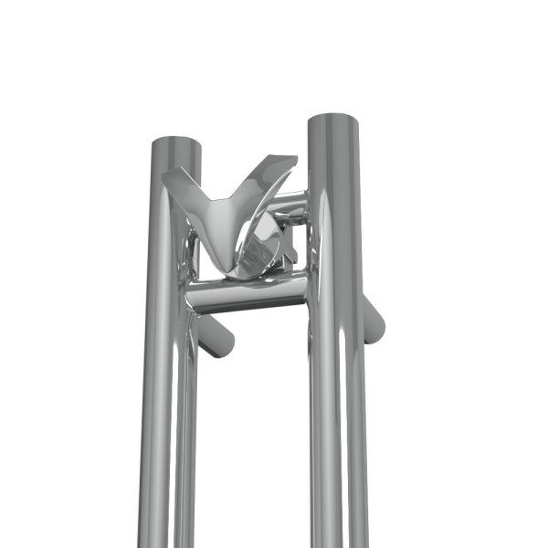 Полотенцесушитель дизайнерский электрический, BAU Stella 10х160, 2 коллектора, 2 крючка, нерж. сталь полированная