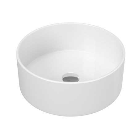 Раковина накладная со смесителем и выпуском (Умывальник BAU Dream круглый D41, белый + смеситель для раковины высокий Potato Hotel, выпуск клик клак, хром)