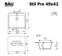 Мойка для кухни BAU Stil Pro 49х42 без выпуска, белый песок
