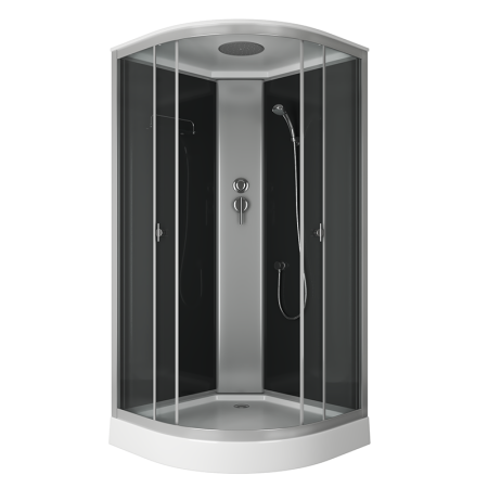 Душевая кабина BAU Dream Hit Black 100x100х215, прозрачное закаленное стекло, черная