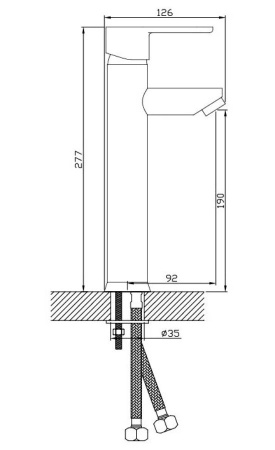 Раковина накладная со смесителем и выпуском (Умывальник BAU Mini прямоугольный, 38х24 белый + смеситель для раковины высокий Diadonna Dream, латунь, выпуск клик клак, белый)