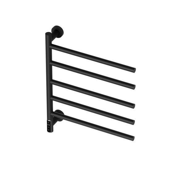 Полотенцесушитель дизайнерский электрический BAU Nimb Elegant Black 60х50, подключение нижнее, черный матовый