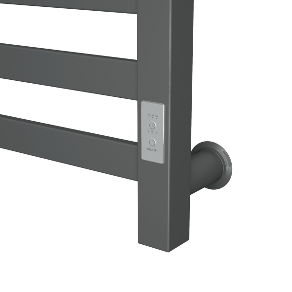 Полотенцесушитель электрический профильный Маргроид BAU В81/10 Gun Grey 50х80, темно-серый металлик с таймером, универсальное подключение