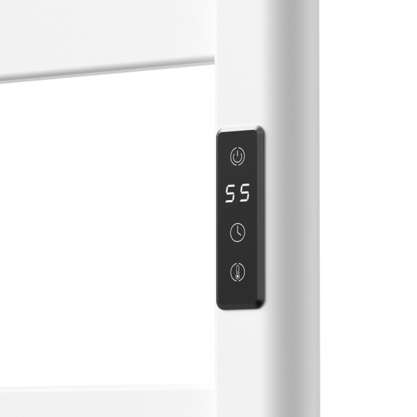 Полотенцесушитель дизайнерский электрический BAU Elite Elegant White 80х45, подключение справа, белый матовый