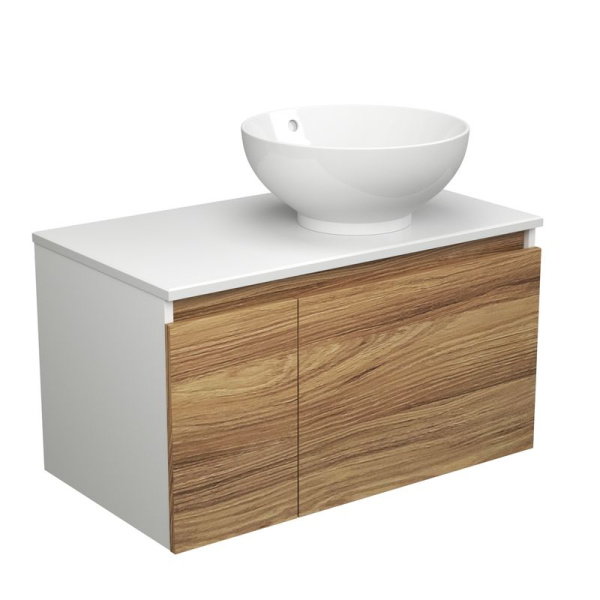 Тумба с раковиной (тумба подвесная под раковину Bau Dream Blackwood 80 + раковина чаша накладная BAU Dream D41, белая)