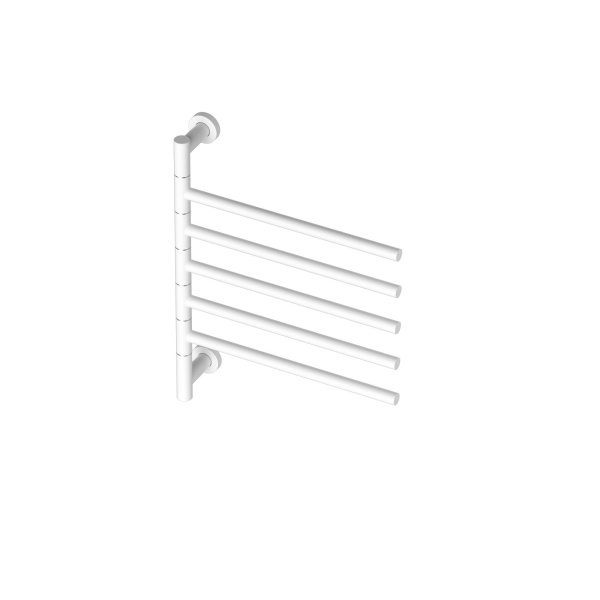 Полотенцесушитель дизайнерский электрический BAU Nimb Turning White 60х50, подключение нижнее, белый матовый