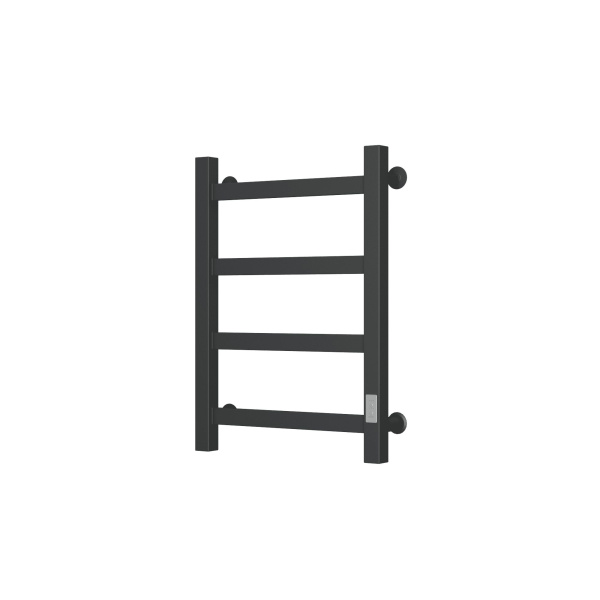 Полотенцесушитель электрический профильный Маргроид BAU В81/10 40х60, 4 вставки равномерно, черный матовый RAL 9005 с таймером справа M0055