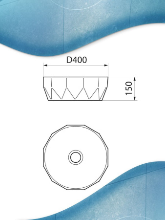 Раковина накладная на столешницу BAU Diamond D40, белая