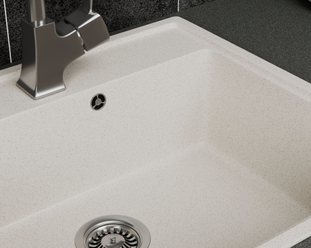 Мойка для кухни BAU Stil Pro 57х50 без выпуска, белый песок