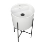 Раковина напольная с металлическими ножками BAU Omega белая + выпуск клик-клак, черный