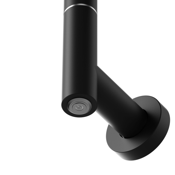 Полотенцесушитель дизайнерский электрический BAU Nimb Turning Black 60х50, подключение нижнее, черный матовый