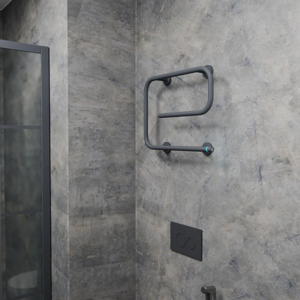 Полотенцесушитель электрический BAU E Gun Grey 41х53, темно-серый металлик