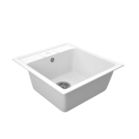 Мойка для кухни BAU Stil White snow 45х50, выпуск с сифоном в комплекте, белый снег