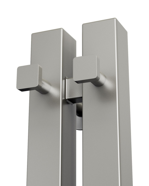 Дизайн-радиатор электрический с таймером, квадратный профиль Маргроид BAU Inaro 120х6, нержавеющая сталь