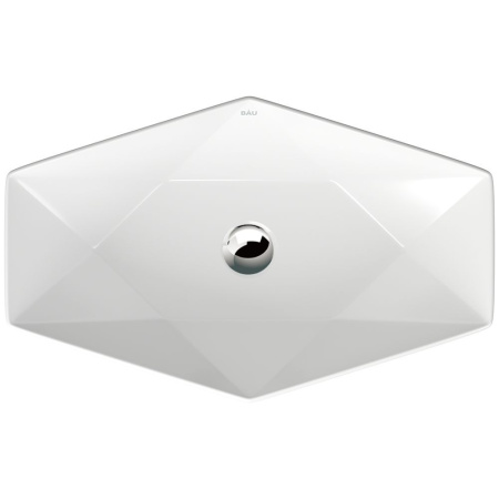 Раковина накладная на столешницу BAU Crystal 64х40, белая + выпуск клик-клак, хром