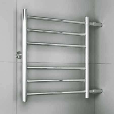 Полотенцесушитель водяной Маргроид BAU В10 50х60, П6 (3+3), боковое подключение 50, зеркальная полировка