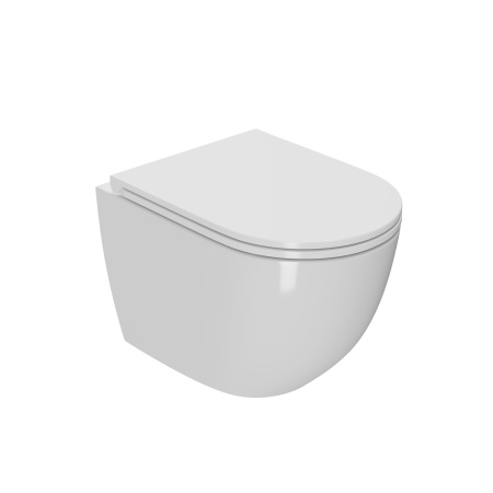 Унитаз подвесной безободковый торнадо обратного потока Bau Dream 52х36 Hurricane-5, сиденье дюропласт микролифт