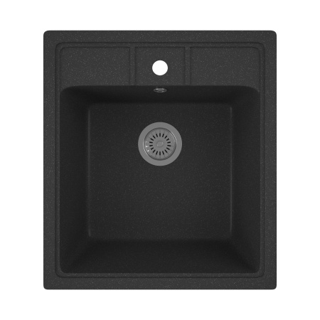 Мойка для кухни BAU Stil Black stone 45х50, выпуск с сифоном в комплекте, черный камень