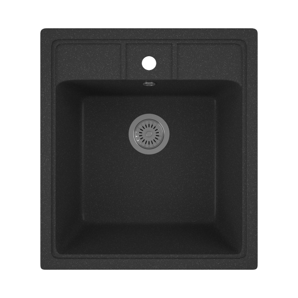 Мойка для кухни BAU Stil Black stone 45х50, выпуск с сифоном в комплекте, черный камень