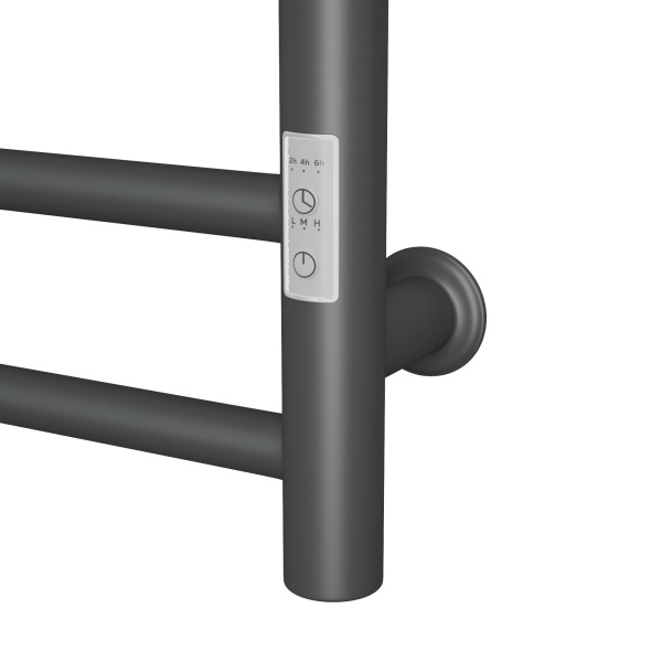 Полотенцесушитель электрический Маргроид BAU В10 Gun Grey 30х80, П8 темно-серый металлик с таймером с таймером справа