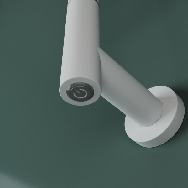 Полотенцесушитель дизайнерский электрический BAU Nimb Turning White 60х50, подключение нижнее, белый матовый